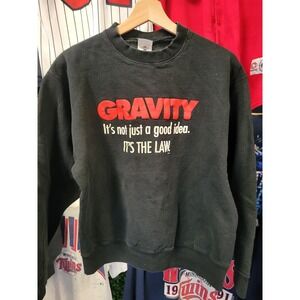vtg 90s FUNNY GRAVITY SCIENCE Sweatshirt Medium // funny comfy newton quote joke